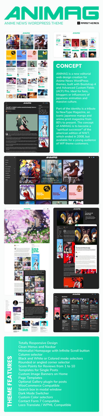 ANIMAG - Anime News WordPress Theme + RTL - Features Image 1