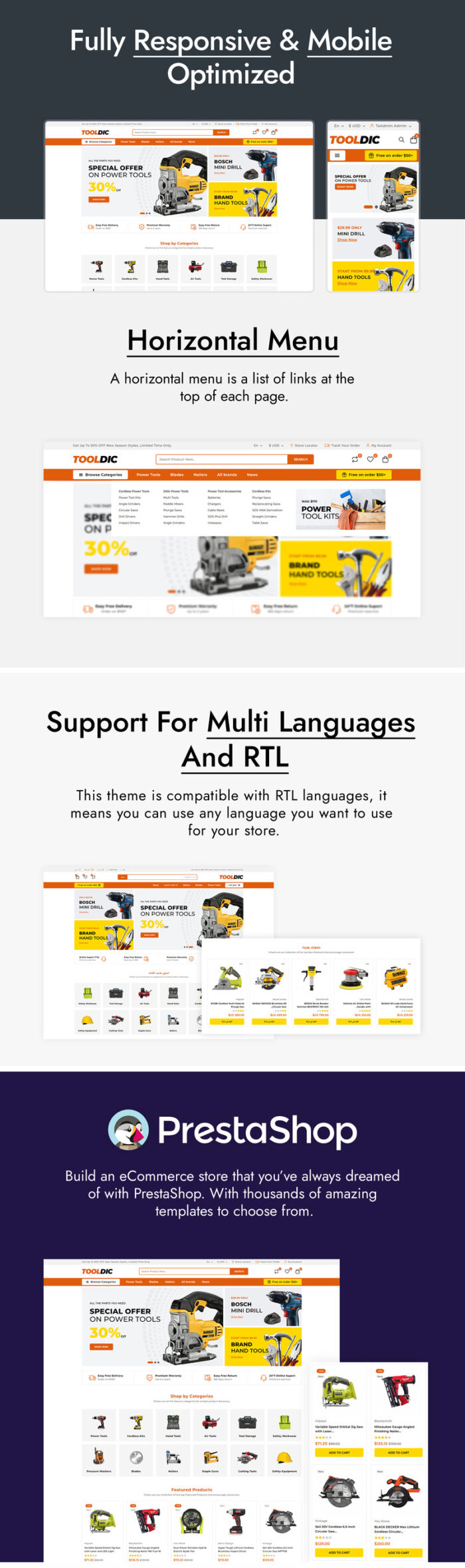 ToolDic - Tools and Auto parts PrestaShop Theme - Features Image 2