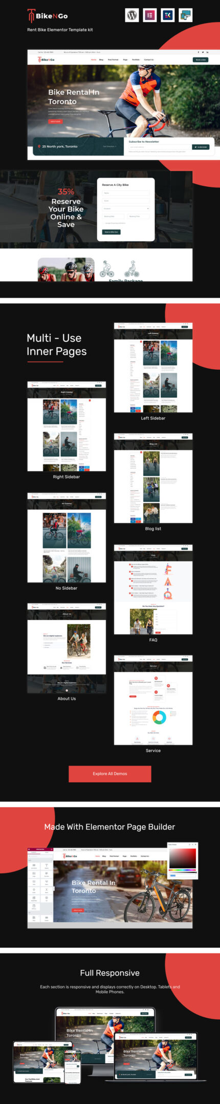 Bikengo - Bike Rental and Shop WordPress Theme - Features Image 1