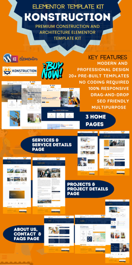 Konstruction - Construction & Architecture Company, and Building Service Elementor Template Kit - Features Image 1