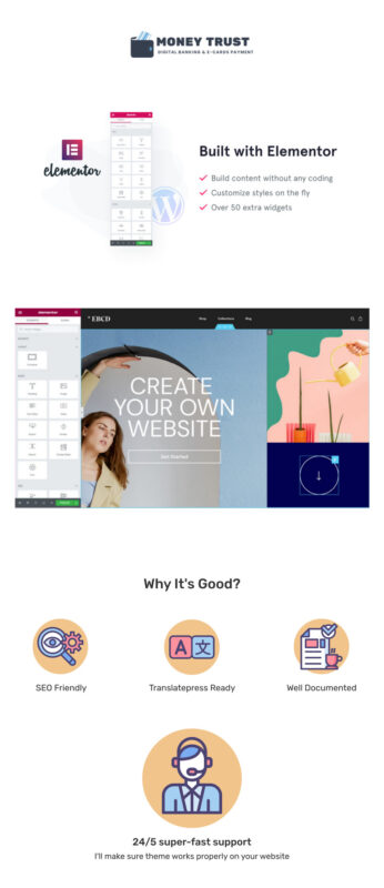 Money Trust - Digital Banking & E-Cards Payment WordPress Elementor Template - Features Image 1