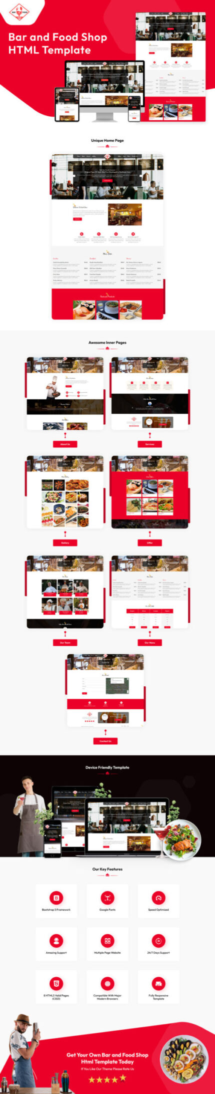 Bar and Food Shop HTML Template - Features Image 1