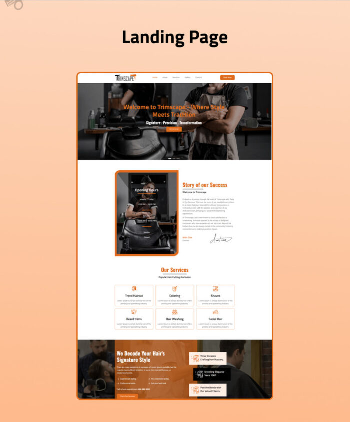 Trimscape Hair Salon Landing Page - Features Image 3