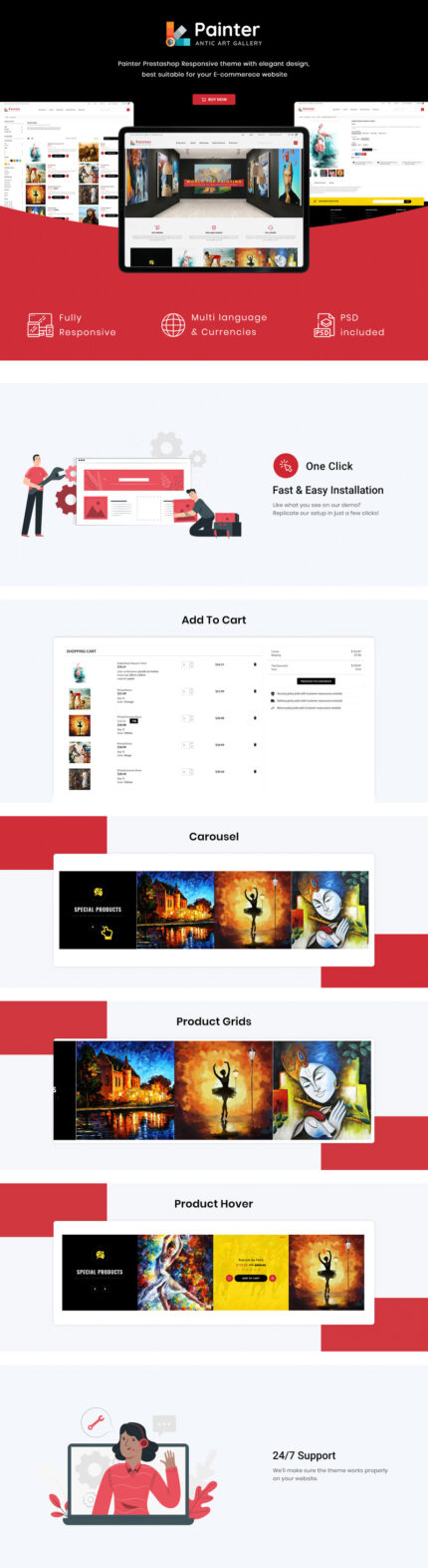 Painter - Multipurpose Responsive PrestaShop Theme - Features Image 1