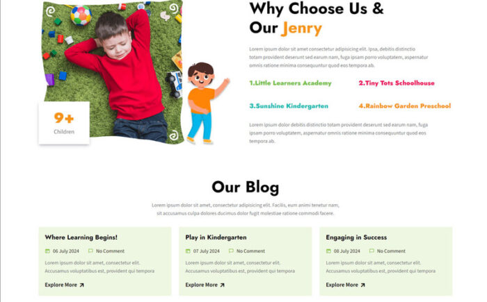 Jenry - Kindergarten & Pre School HTML5 Template - Features Image 2