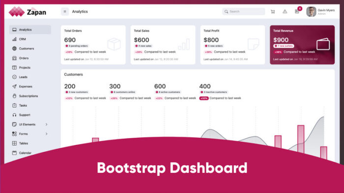 Zapan - Premium Bootstrap Admin Dashboard - Features Image 1