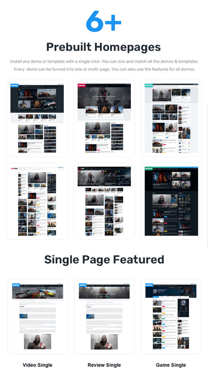 GamePress - Gaming News WordPress Theme - Features Image 1