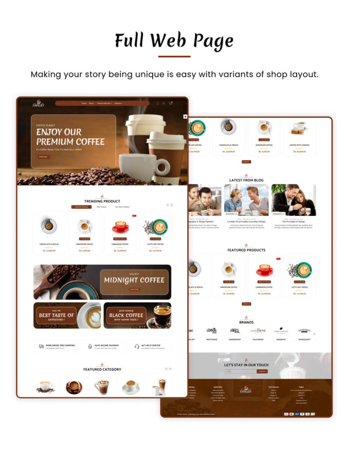 Cafeley VIP Mega Coffee–Tea Nature Shopify 2.0 Theme. - Features Image 4