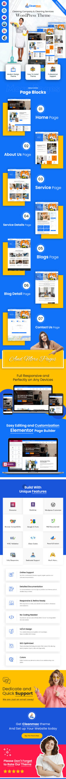 Cleanmac - Cleaning Company and Cleaning Services WordPress Theme - Features Image 1