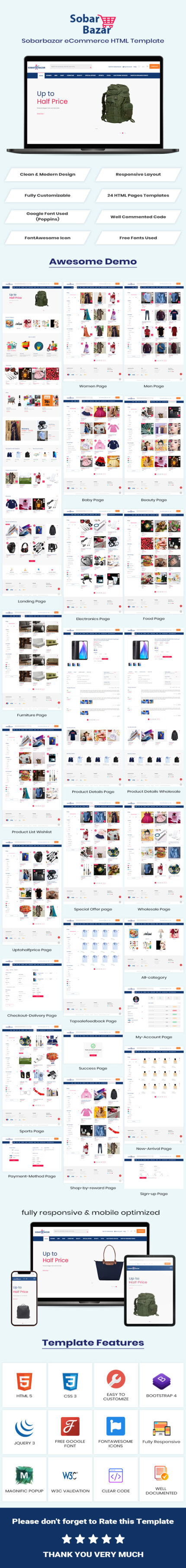 Sobarbazar -  Responsive Ultimate eCommerce Website Template - Features Image 1