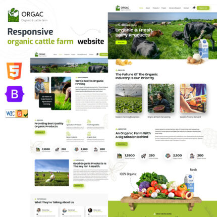 Orga - Organic Agriculture and Cattle, Dairy Product Farming HTML5 Template - Features Image 1