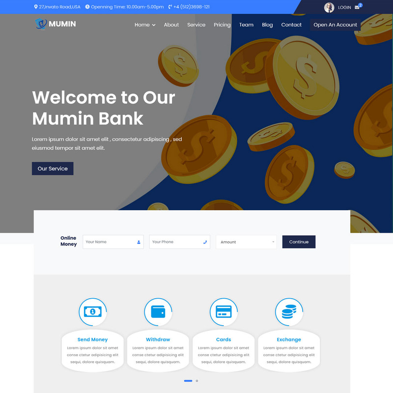 Mumin - Banking & Online Money Invest Landing Page Template - Features Image 1