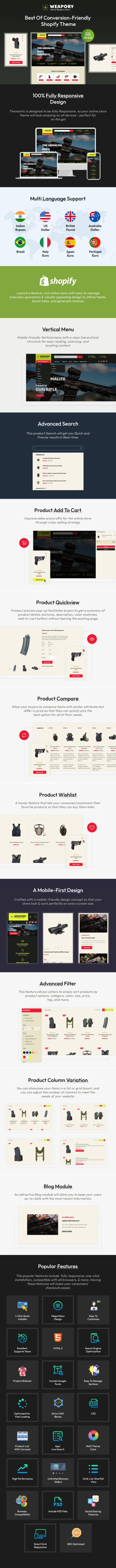 Weapory - Weapon Shop and Gun Store Shopify Theme - Features Image 1