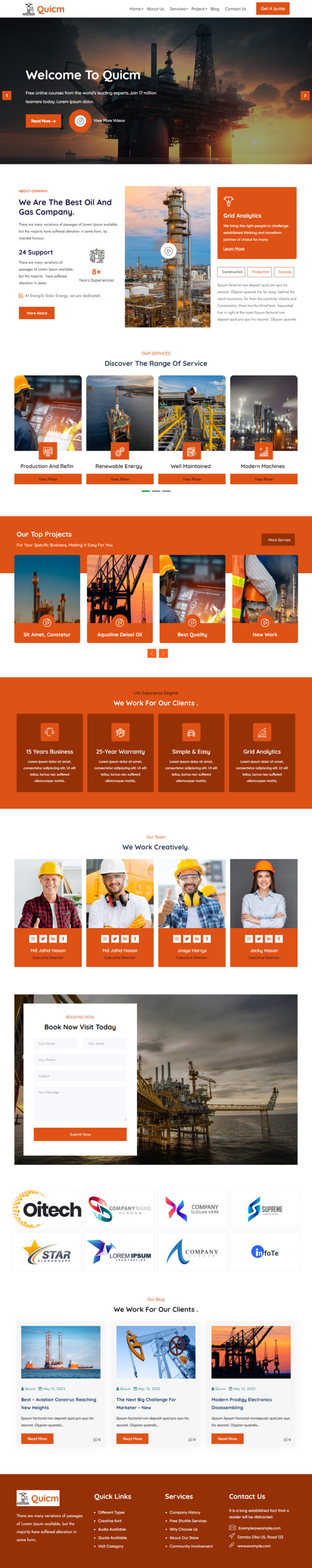 Quicm  - Oil and Gas Industrial WordPress theme - Features Image 1