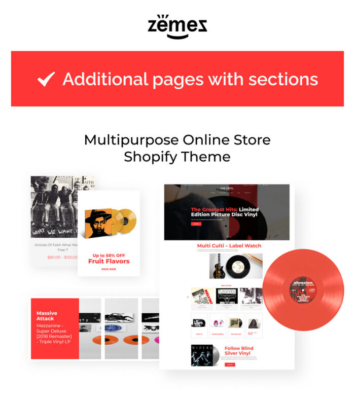 The Vinyl - Music Store eCommerce Creative Shopify Theme - Features Image 1