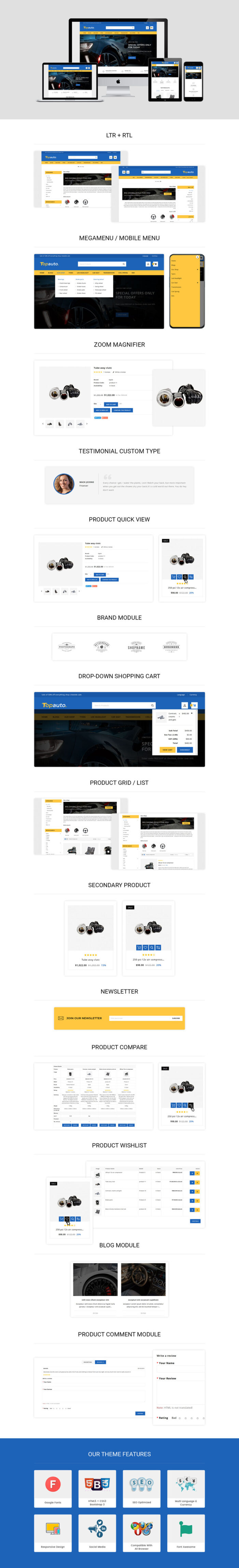 Topauto - Automobile Store Premium OpenCart Template - Features Image 1