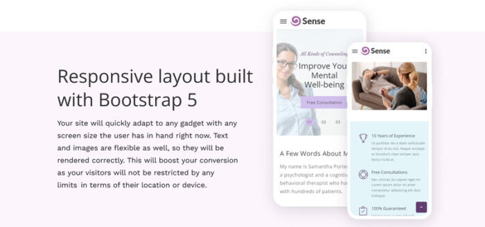 Sense - Psychologist Responsive HTML5 Bootstrap Website Template - Features Image 5