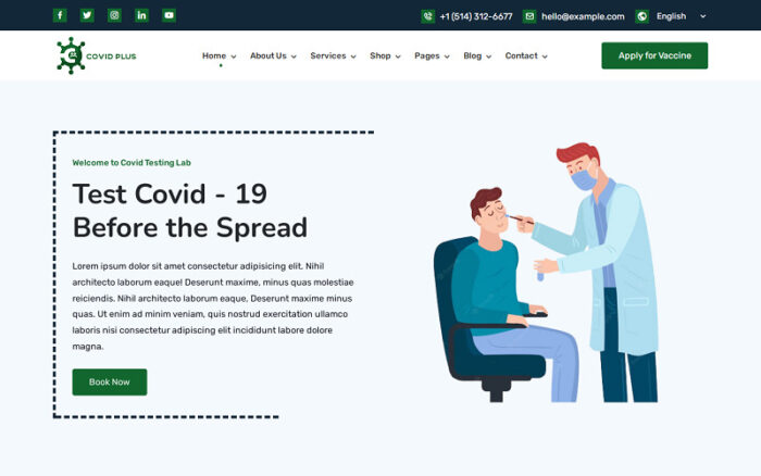 Covid Plus - Coronavirus, Hospital, Diagnostic, Clinic, Lab and Medical Store HTML Website Template - Features Image 1