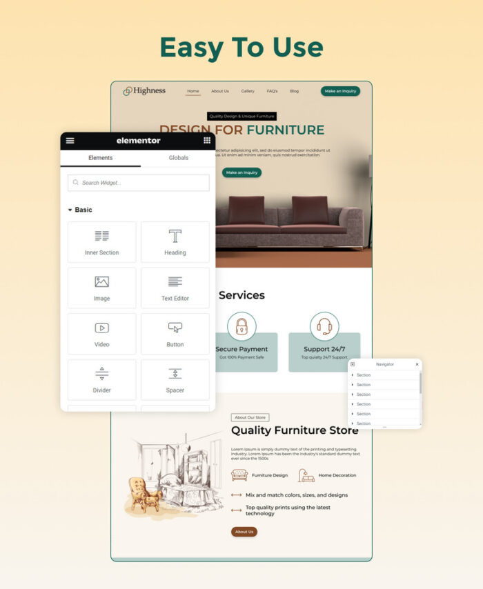 Highness - Furniture Shop Website Store Template - Features Image 4