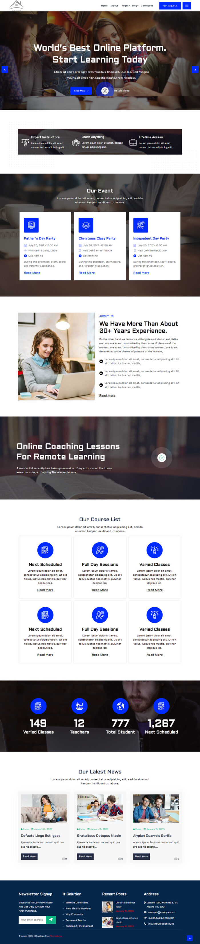 Eucor - Education, Event and Course WordPress Theme - Features Image 1