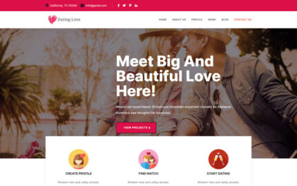 Dating Love Landing Html Template - Features Image 1