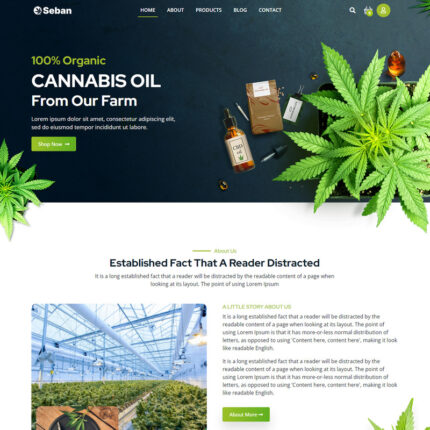 Seban - Cannabis and Medical Marijuana, CBD Oil Shop HTML5 Website Template - Features Image 1