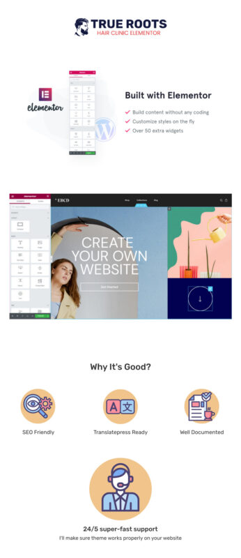 True Roots - Hair Clinic WooCommerce Elementor Template - Features Image 1