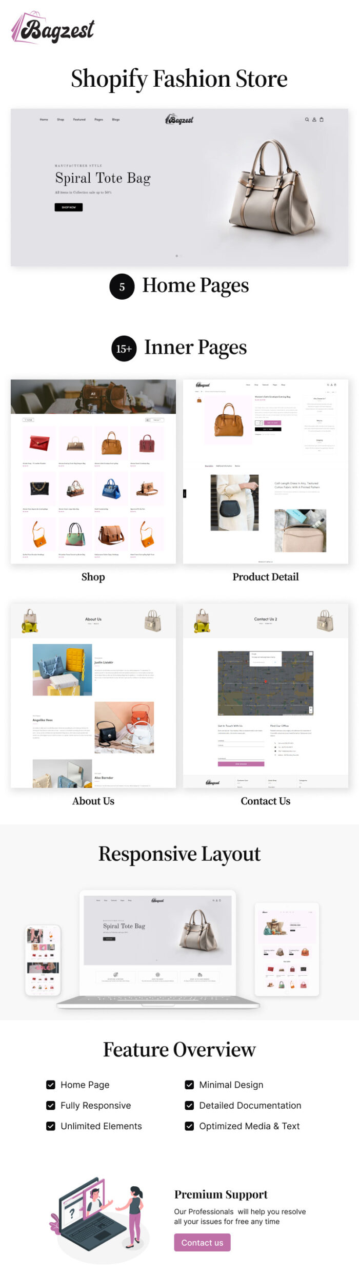 Bagzest: Trendy Handbags & Fashion Clothing Shopify Theme for Your Online Store - Features Image 1