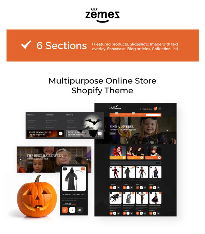 Halloween Costumes Shopify Theme - Features Image 1