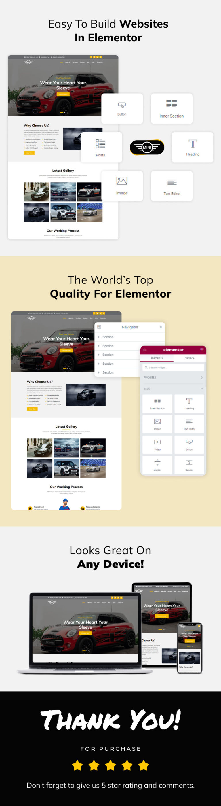 Mini - Car Service and Selling Elementor Template Kit - Features Image 2