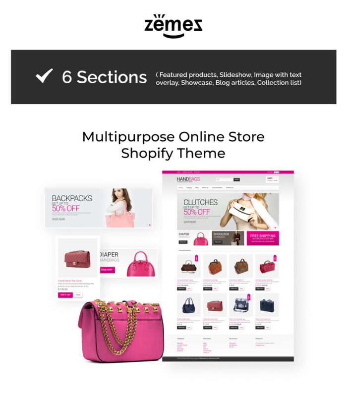 Handbag Store Responsive Shopify Theme - Features Image 1