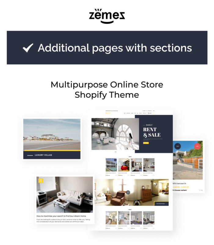 RENTS - Real Estate Multipage Clean Shopify Theme - Features Image 1