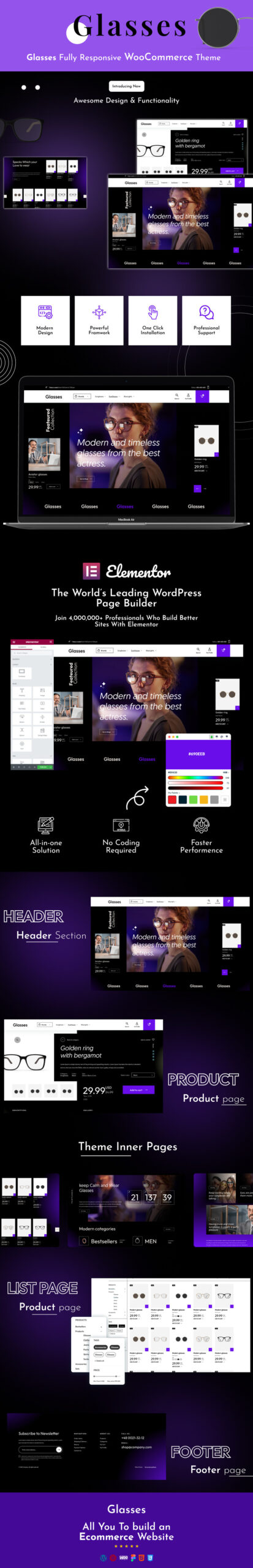 Glasses - Eyewear MegaShop WordPress Theme - Features Image 1