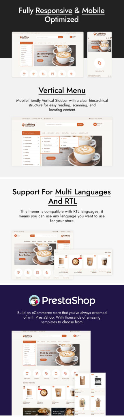 Coffking - Coffee, Chocolate and Bakery PrestaShop Theme - Features Image 1