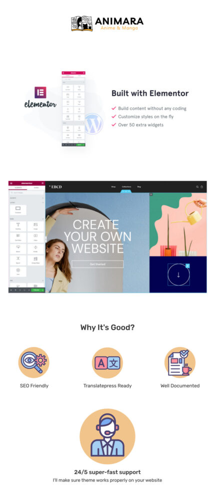 Animara - Anime & Manga Magazines WordPress Elementor Template - Features Image 1