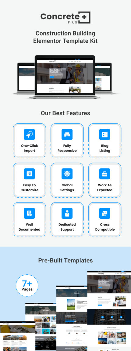 Concrete Plus - Construction Building Elementor Template Kit - Features Image 1
