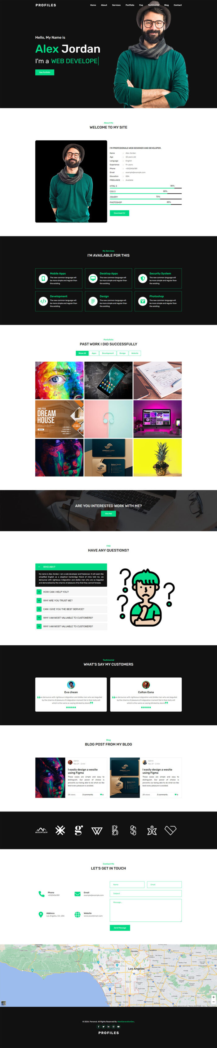 Profiles - Multipurpose Personal Portfolio HTML Template - Features Image 1