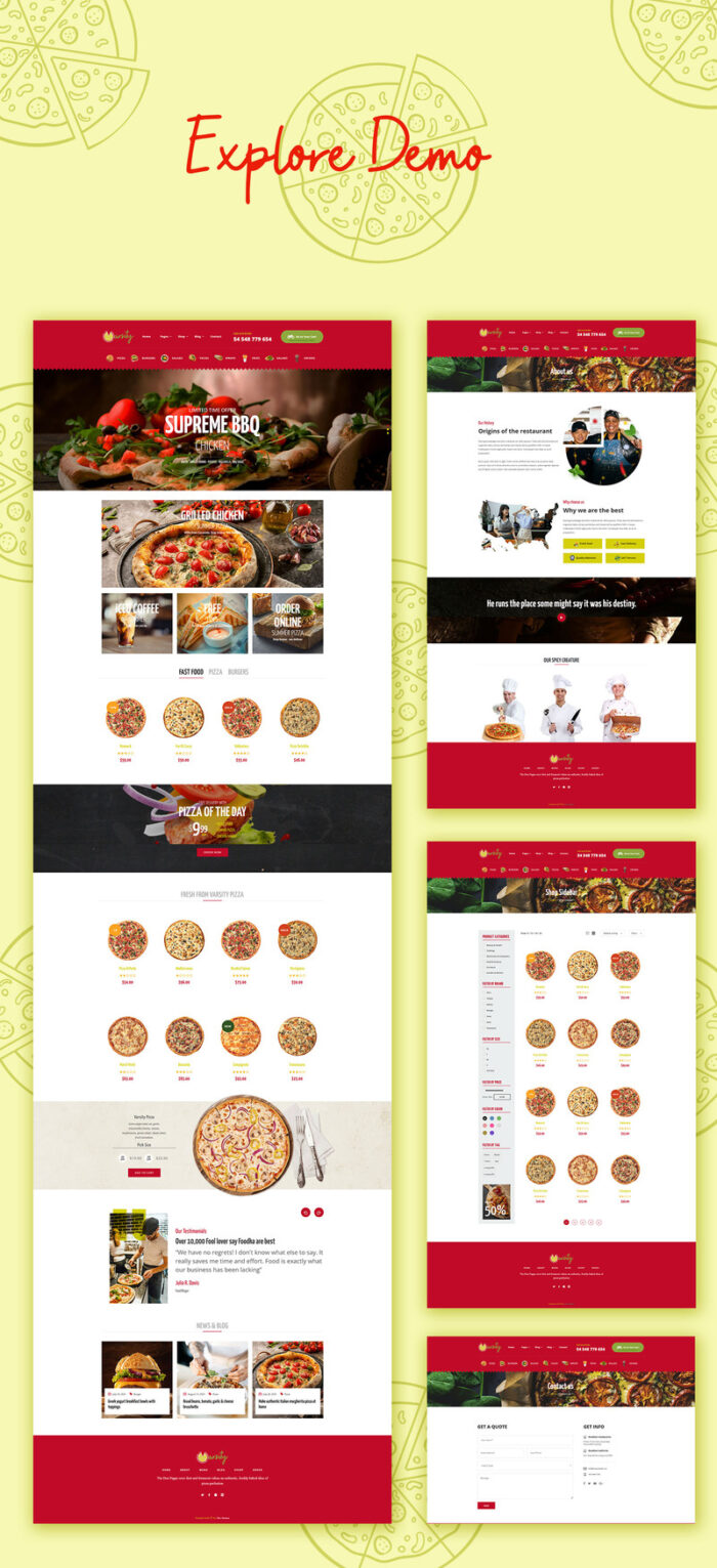 Varsity Pizza - Multipurpose eCommerce HTML Template - Features Image 1