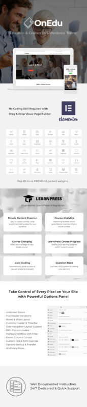 Onedu - Education Courses LMS WordPress Theme - Features Image 1