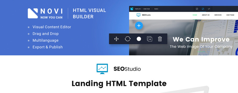 SEO Studio - Consulting HTML with Novi Builder Landing Page Template - Features Image 1