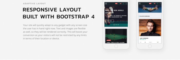 Snooker - Billiard Multipage HTML5 Website Template - Features Image 7