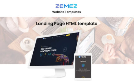 Evente - Web Design Conference Landing Page Template - Features Image 1