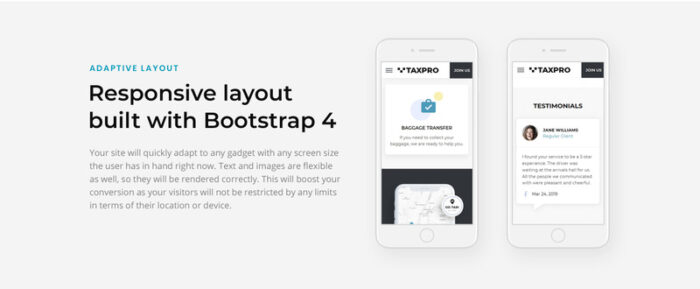 TaxPro - Taxi Service Landing Page Template - Features Image 6