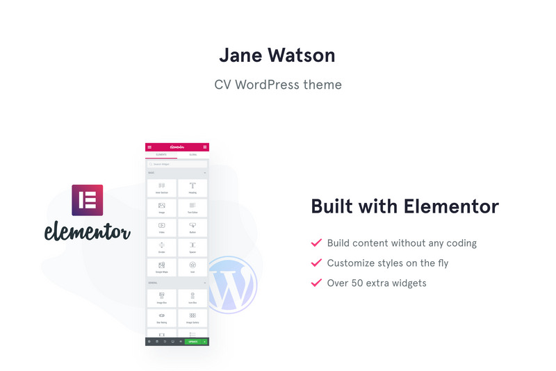 Jane Watson - Advanced And Reliable CV WordPress Theme - Features Image 1