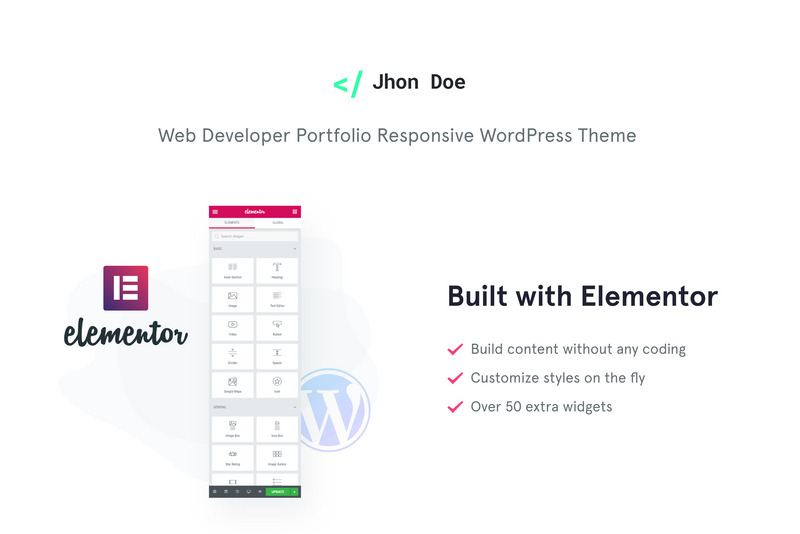 Jhon Doe - Contemporary Web Developer WordPress Theme - Features Image 1