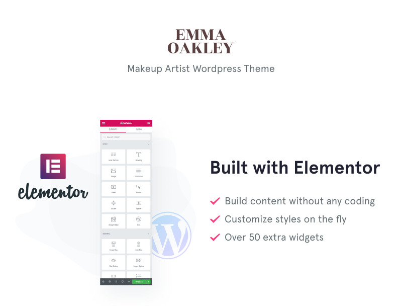 Emma Oakley - Makeup Artist WordPress Theme - Features Image 1