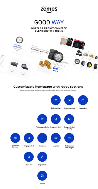 Good Way -  Clean Shopify Wheels & Tires eCommerce Theme - Features Image 1