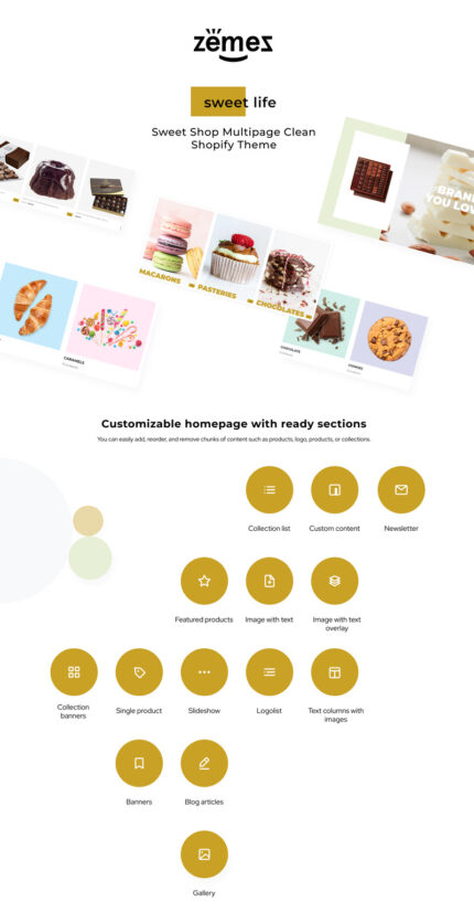 Sweet Life - Sweet Shop Multipage Clean Shopify Theme - Features Image 1