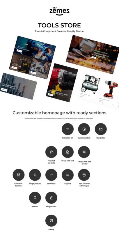 Tools Store - Tools & Equipment Creative Shopify Theme - Features Image 1