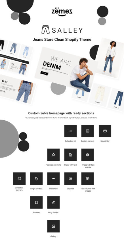 Salley - Jeans Store Clean Shopify Theme - Features Image 1